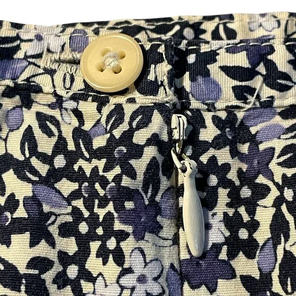 Floral Navy Lavender Print Mini Skirt The Limited Stretch Cotton Blend Sz 8 - Picture 6 of 6